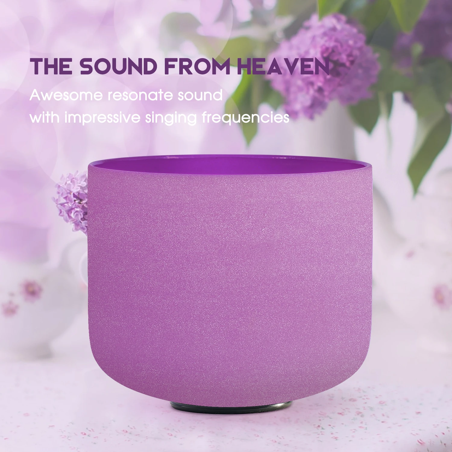1pc 8" C/D/E/F/G/A/B Note Frosted Quartz Crystal Singing Bowl for Meditation Sound Healing Free Mallet meditation singing bowl