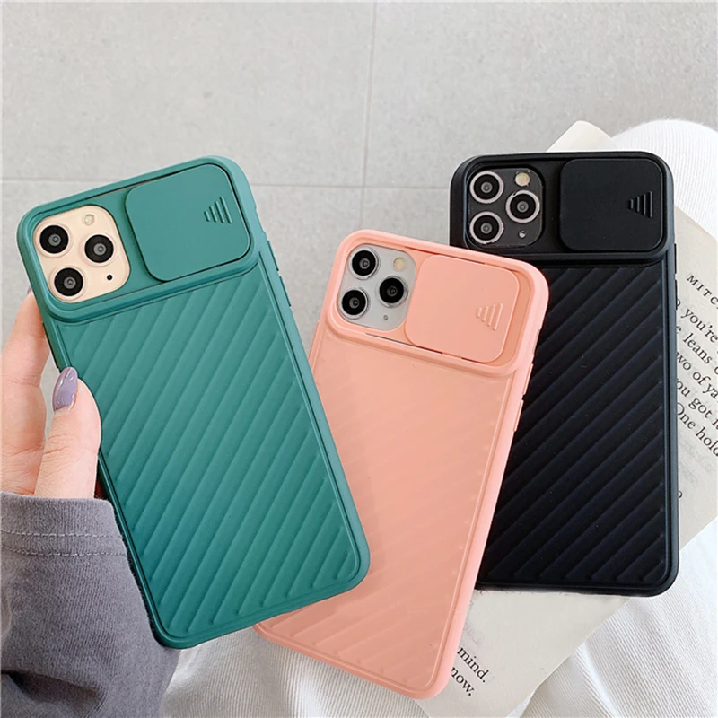 Однотонный защитный чехол для телефона с камерой iPhone 11 Pro Max XR XS 7 8 6S Plus