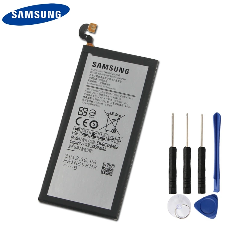 Оригинальная замена аккумулятор телефона EB BG920ABE для Samsung GALAXY S6 G920 G920A G920V G920T G920F
