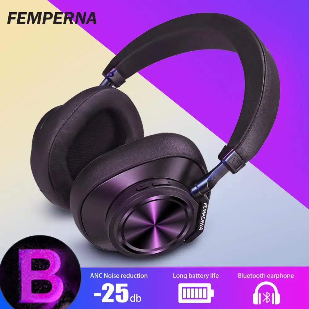 

Femperna Wireless Headphones User-defined Active Noise Cancelling Bluetooth Earphones For Phones And Music With Face Recognition
