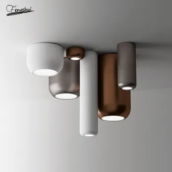 

Modern Led Desk Long Tube Ceiling Light Living Dining Room Bar Lamp Nordic Simple Duplex Floor Column Lamp Single Head Luminaria