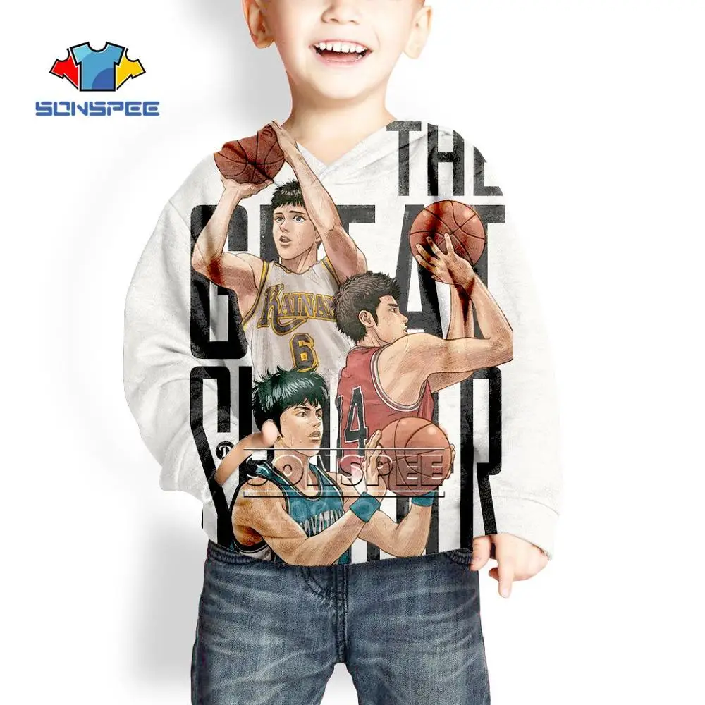 SONSPEE SLAM Данк Баскетбол аниме Harajuku футболка с 3d принтом для маленьких мальчиков и девочек подростков/толстовка/толстовки детская одежда X149 - Цвет: 3
