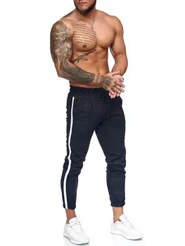 

2020 Hot sale Workout Jogging Pants Men Striped Sport Sweatpants short casual long pants Men Fitness Joggers Bodybuilding Trouse