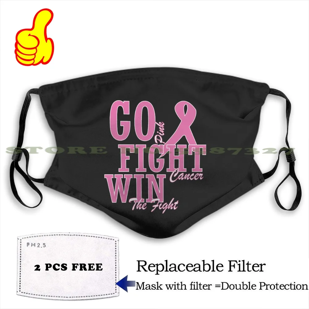 Go Pink Fight Cancer Win The Diy Adult Kids Face Mask Breast Gifts Awareness | Аксессуары для одежды