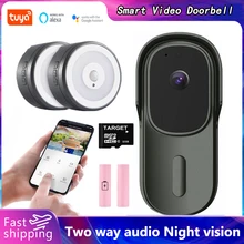 

Tuya Video Doorbell WiFi DC AC Battery Powered Wireless Wired Door Bell 1080P 2MP Pixel Waterproof Support Alexa Google Home New