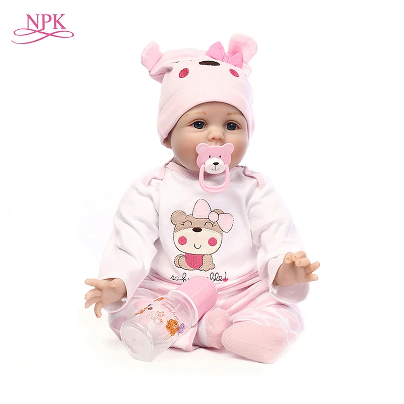 NPK 55 см Reborn Baby Doll ручная работа мягкие силиконовые детские куклы для девочки