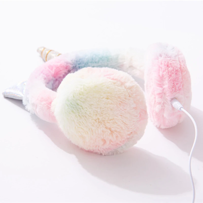 Tie-dye Unicorn Fluffy Headphones