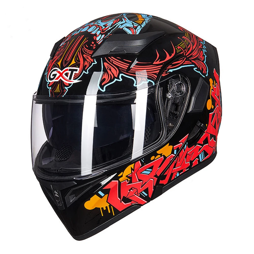 Colour 13 GXT мотоциклетный шлем Мото шлем для мотокросса флип-ап Capacete da Motocicleta Cascos Doublel объектив гоночный шлем для верховой езды - Цвет: Colour 13