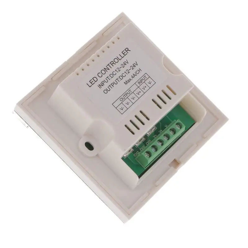 Press wall-mounted LED RGB strip controller to control 12V-24V switch dimmer
