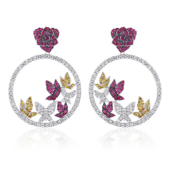 

Rose red luxury rose flower luxury heavy drop earring for women
