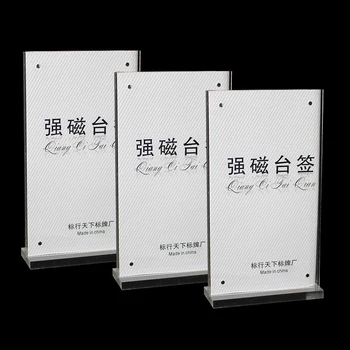 

Acrylic Sign Holder Acrylic Material T shape Table Menu Holder Product Price Flyer Display Card Holder stand