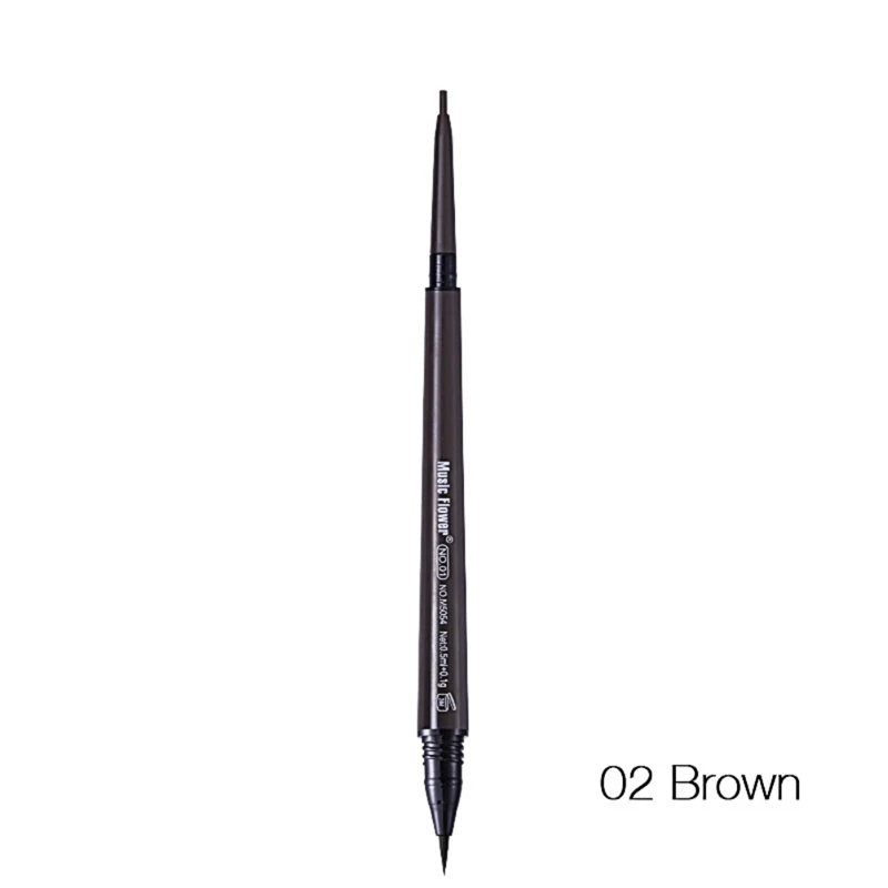 Новая одежда для маленькой девочки 2 в 1, косметика, макияж, двойной головкой карандаш для бровей натуральных бровей карандаш с щеткой Водонепроницаемый длительный - Цвет: A02