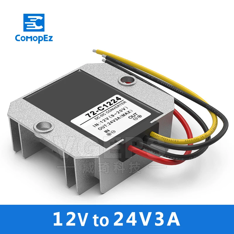 12V L 24V3A DC преобразователь питания 9 20V переменный 24V Автомобильный Повышающий