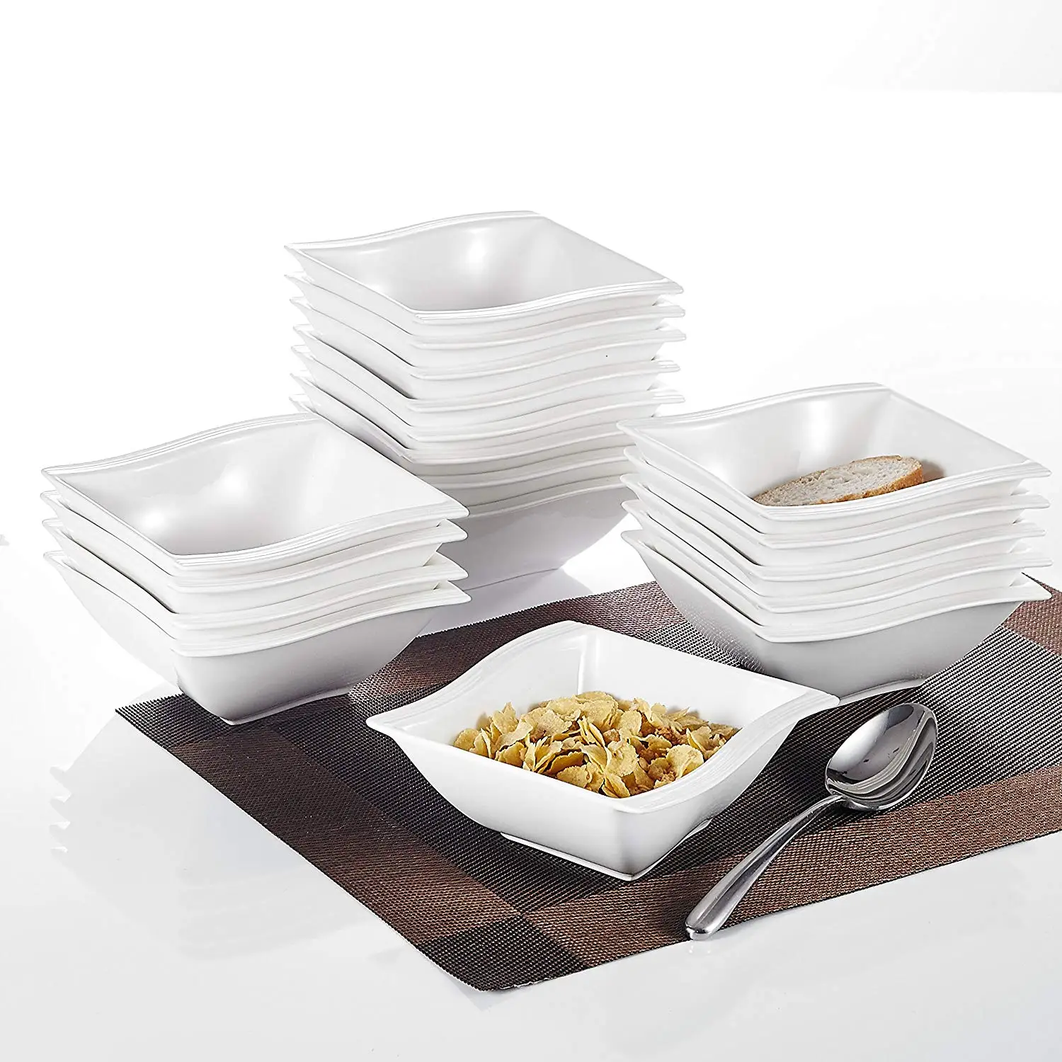 MALACASA MARIO 6PC 5.5/" Porcelain China Ceramic Cereal Ice Cream Bowl Dinner Set