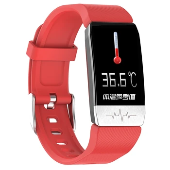 

T1 Smart Watch Band with Temperature Immune Measure ECG Heart Rate Blood Pressure Monitor Weather Forecast Drinking Remind