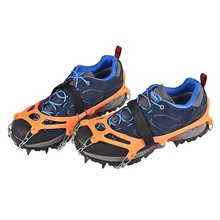 2PCS Ice Cleats Crampons Traction Snow Grips For Boots Shoes Anti Slip 12-Spikes Safe Protect For Hiking Climbing Mountaineering