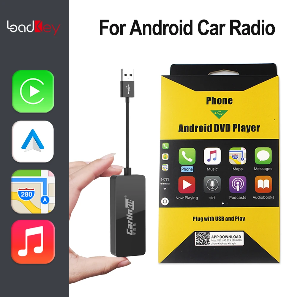 Loadkey и Carlinkit Wired Carplay Android Auto Dongle Tablet Radio Screen Smart Link Mirrorlink iOS 14 Музыка Siri Video |