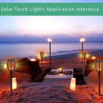 

Flame Lights Solar Powered 96LED Waterproof Garden Pathways Outdoor Light Induction Torch Lamp Lawn Light 1900K