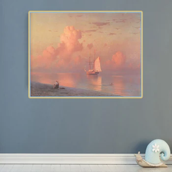 

Citon Ivan Aivazovsky《The sunset》Canvas Art Oil Painting Artwork Poster Picture Modern Wall Decor Home Living room Decoration