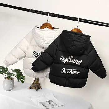 

2020 High Quality Kids Children Winter Letter Button Warm（3-9Y） Baby Girl Boys Hooded Thick Jackets Outerwear Cardigan Coat