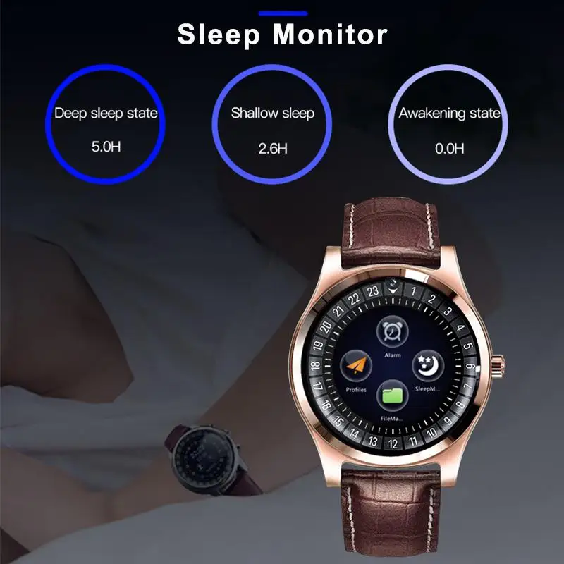 Смарт-часы R68 Bluetooth с круглым экраном умные часы Мужские часы с поддержкой sim-карты TF напоминание о звонках шагомер D35