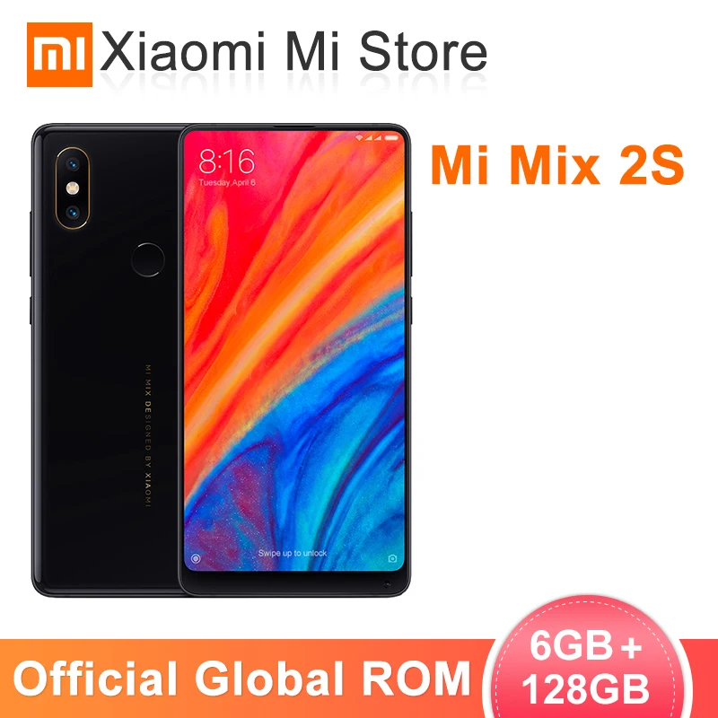 

Global ROM Xiaomi Mi Mix 2S 6GB 128GB Mobile Phone Snapdragon 845 5.99" Full Screen AI Dual Cameras Face ID Wireless charging