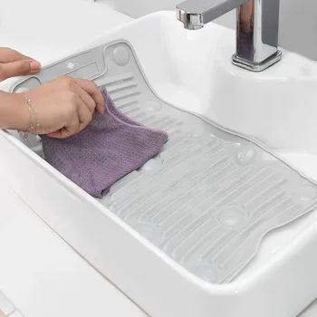 

Silicone scrubboards household folding washboard with suction cup non-slip soft washboard household products WJ031211