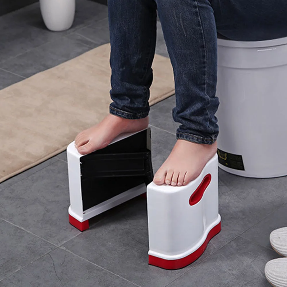 

Squatty Bathroom Thicken Folding Portable Stools Toilet Stool Step Footstool Piles Relief Aid Safety Bathroom Squat Toilet Stool