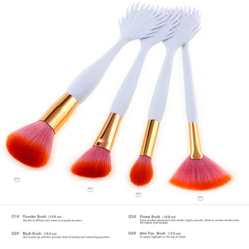 

4PCS Make Up Foundation brush Wool Fiber eyeshadow eyebrow eyeliner soft Cosmetic Brushes Eye Shadow pinceis de maquiagem Jz312