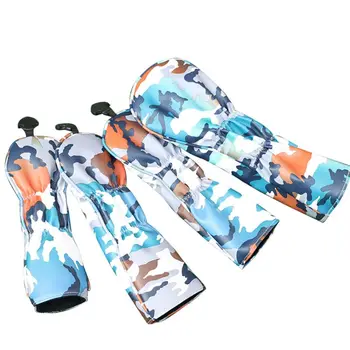 

4 Pcs Portable Golf Club Headcovers Camouflage Pattern PU Waterproof Set