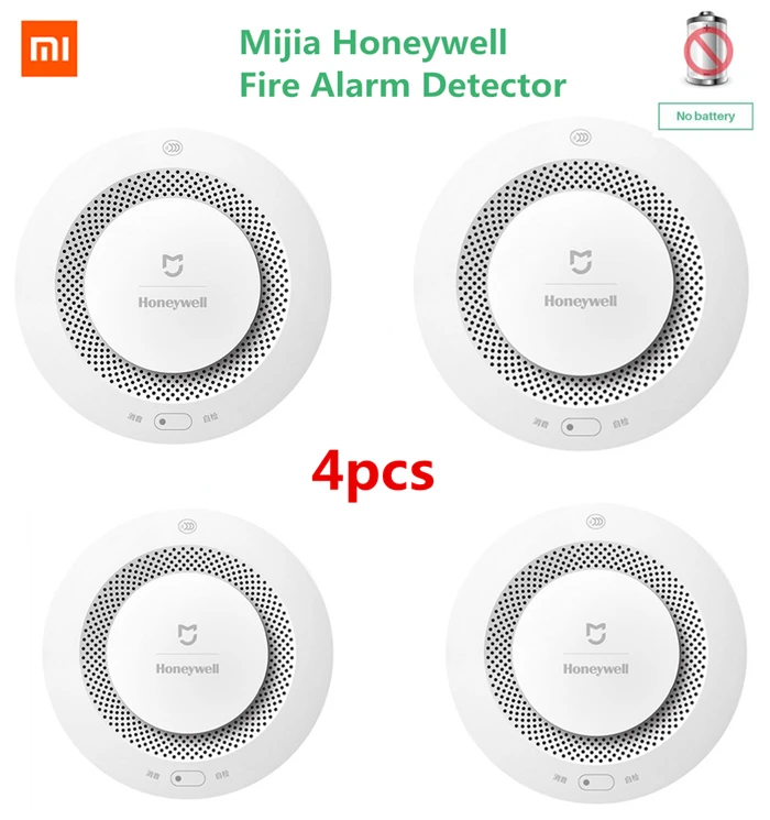 Xiao mi jia mi Honeywell умный детектор дыма пожарная сигнализация монитор дистанционного управления звуковым оповещением датчик обнаружения для домашней безопасности - Цвет: Fire Alarm 4pcs