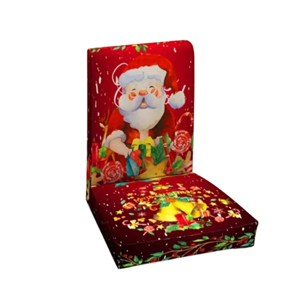 1PC Chair cover Рождество Санта Клаус и конфеты скатерть с рисунком/крышка стула цифровая печать рождественские украшения стола - Цвет: 1PC Chair cover