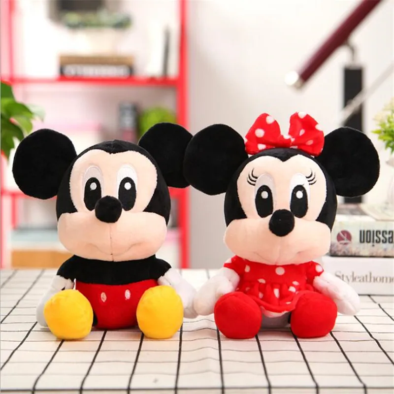 Disney Mickey Mouse Minnie Plush Toys Cute Animals Stitch Vigny Bear Tiger Stuffed Doll PP Cotton Disney Toy Children Gifts