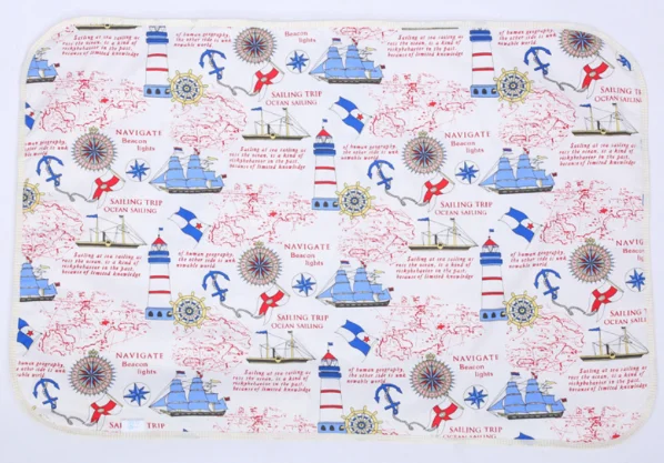 Nautical map Ребенок с ватными тампонами из искусственного меха, для малышей, 3 слоя Водонепроницаемый матрасик для пеленания ребенка негабаритных 75X120 детский матрас складной детский матрас кровата - Цвет: Nautical map