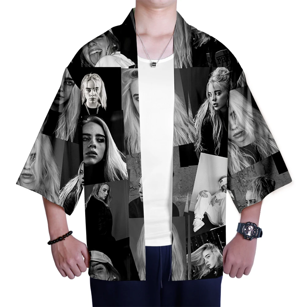 Billie eilish/японское кимоно для девочек billie eilish, женское кимоно с 3D рисунком, традиционная одежда, модная повседневная одежда, удобная Пижама