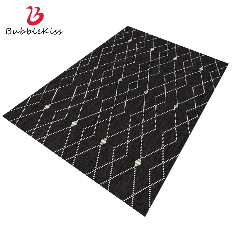 

Bubble Kiss Carpets For Living Room Moroccan Style Floor Mats Diamond Pattern Rug Home Black White Geometric Bedroom Area Pad