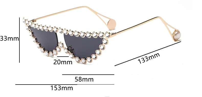 Мода горный хрусталь оправа «кошачий глаз» солнцезащитные очки металлические прозрачные линзы Роскошные Брендовые женские винтажные треугольные Оттенки для женщин UV400