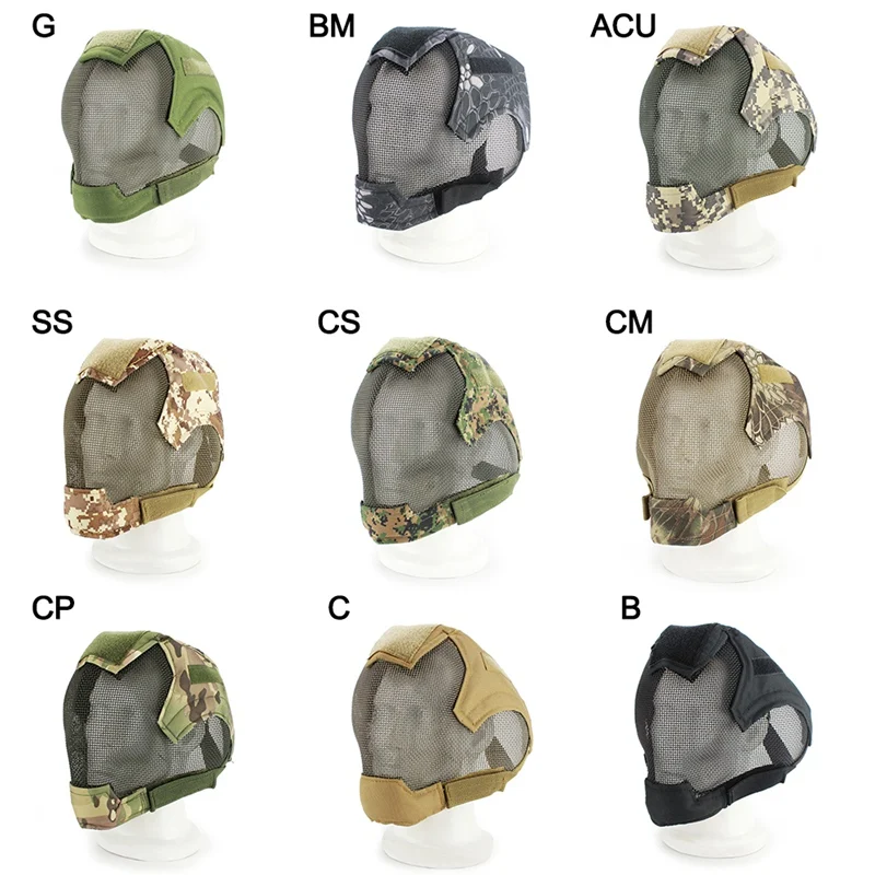 Новая страйкбол маска полная лицевая маска Военная боевая игра стальной сетки Paintbal голова защитная маска тактическая полная крышка V6 маска