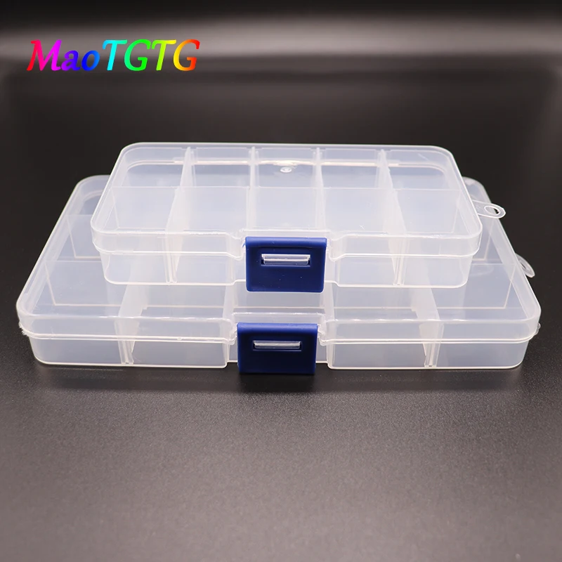 

10/15 Grid Transparent Plastic Storage Box For Jewelry Beads Necklace Bracelet Adjustable Container Display Storage Wholesale