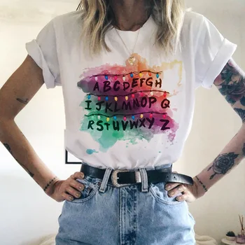 

Ladies summer casual short sleeves Stranger Things T Shirt Harajuku Streetwear Women Hip Hop