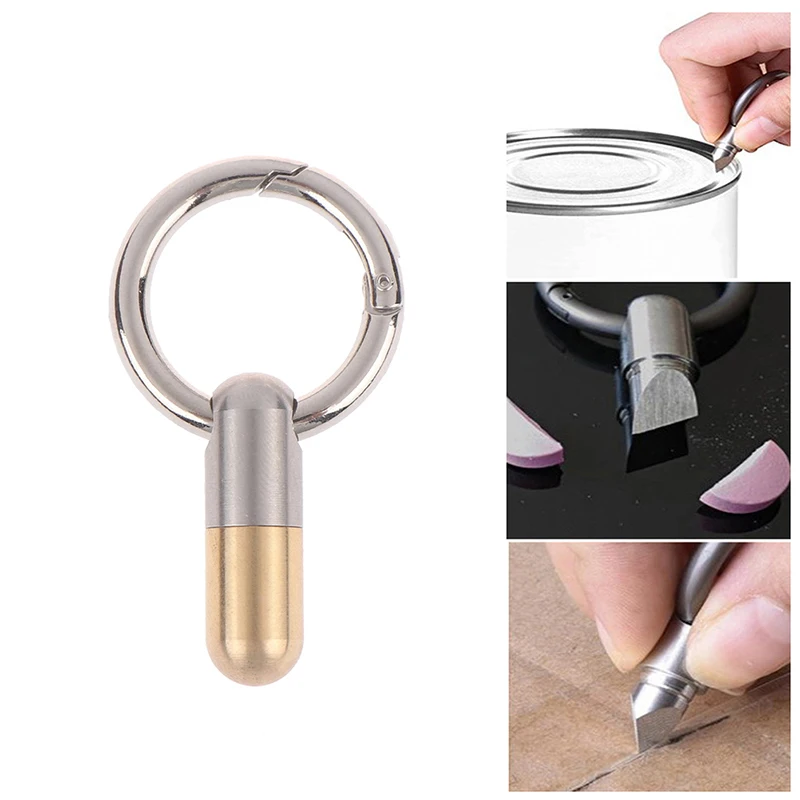 Stainless Steel Multi-function EDC Portable Tinying Mini Tool, Key Ring Pendant Cutting Tool, Capsule Knife