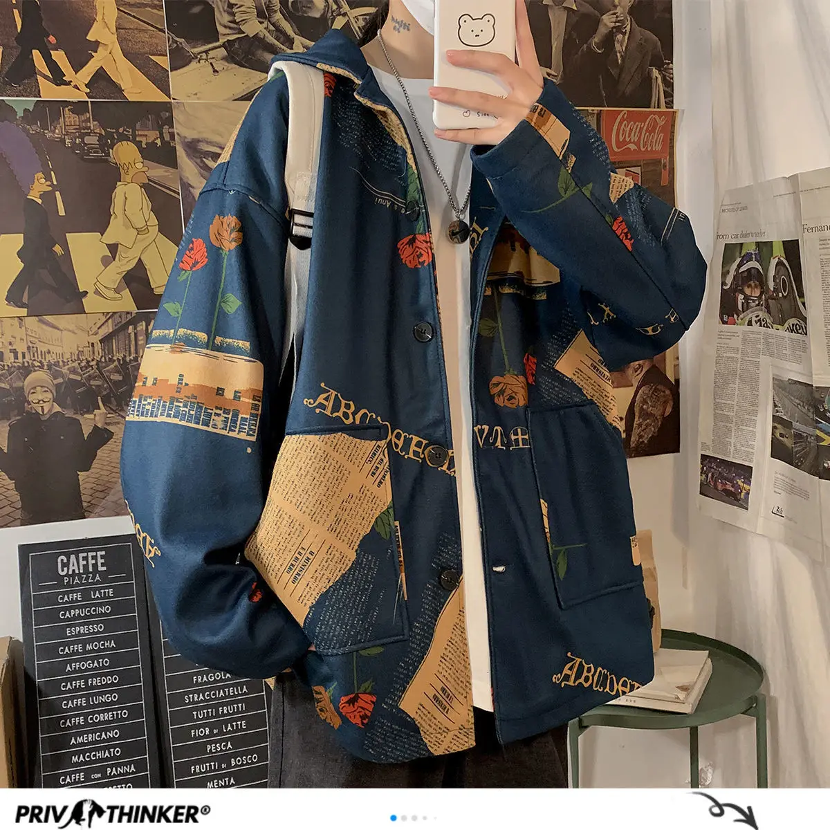 Privathinker Men's Oversized Vintage Jackets Fashion Western Men Casual Loose Outer Wear 2020 Autumn New Men's Hip Hop Jackets Privathinker Men's Oversized Vintage Jackets Fashion Western Men Casual Loose Outer Wear 2020 Autumn New Men's Hip Hop Jackets