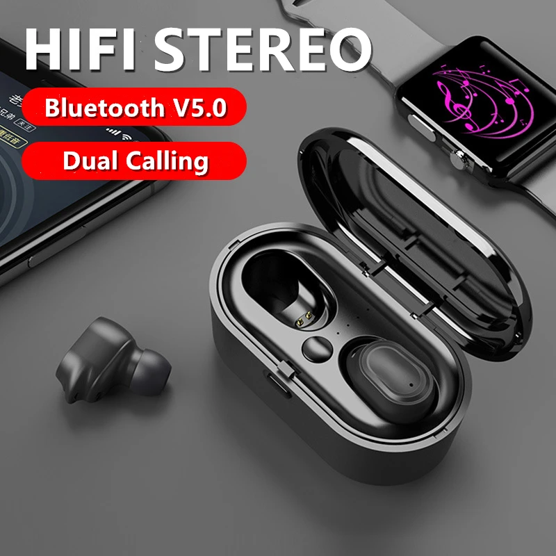 

Dual Call TWS Wireless Sport Bluetooth 5.0 Earphone Noise Cancelling 3D Stereo Sound With Microphone For Xiaomi Huawei Samsung