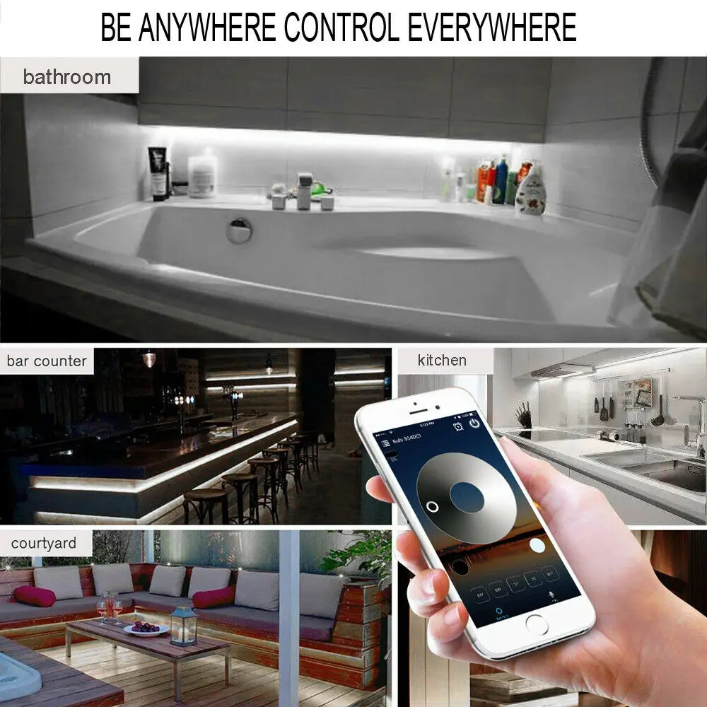 2 Pin WiFi контроллер таймер диммер для теплый белый, холодный белый одноцветные светодиодные полосы света для Amazon Alexa Google Assistant