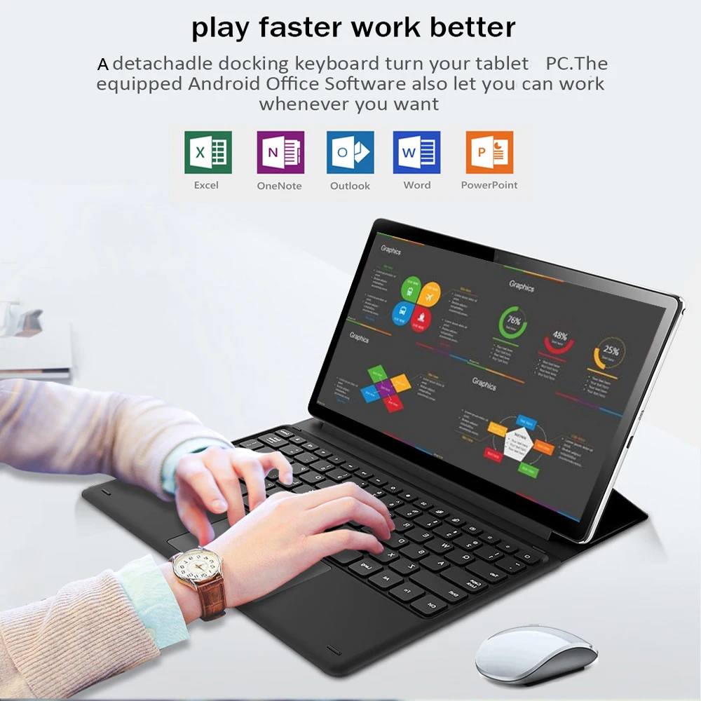  BMXC KX20 2 in 1 Tablet 11.6 Inch Laptop 1920*1080 6GB RAM 128GB ROM Type-C Tablet 4G lte with keyb