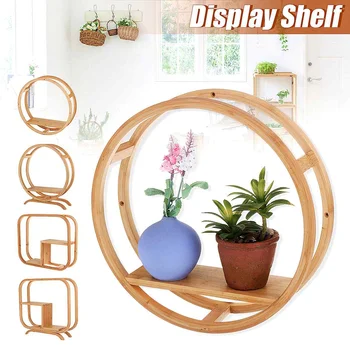 

Wooden Storage Rack Stand Holder Simple Display Hanging Shelf Stand Wall-mounted Table Rack DIY Decoration Home Storage Shelf