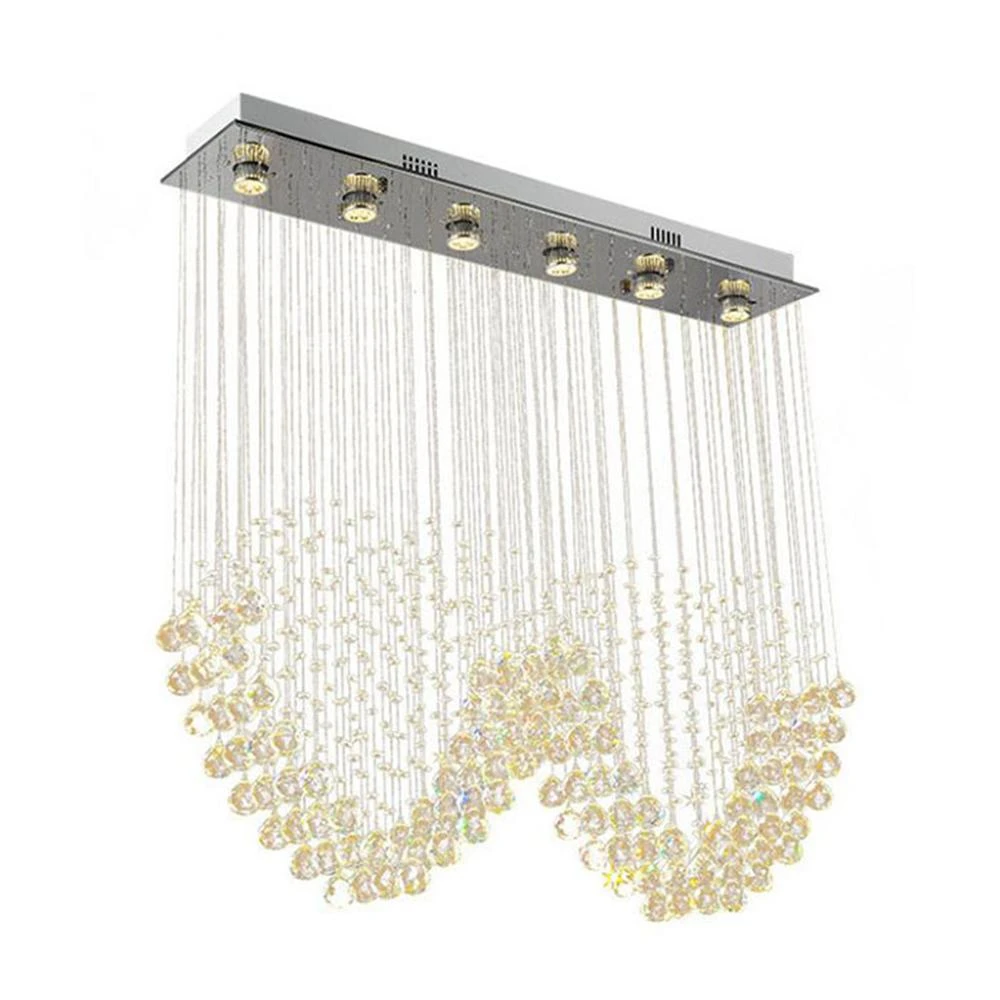 L100 W20 H100cm Modern Rectangular Crystal Chandelier Lighting Wave Raindrop Flush Mount Ceiling Light Fixture For Dining Room Modern Chandelier Lustre Crystalchandelier Modern Aliexpress
