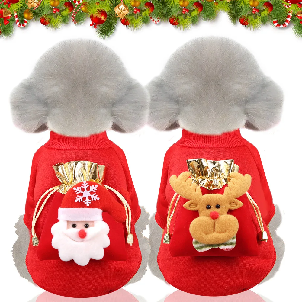 Одежда для собак, Рождественский костюм, Sudadera De Perro, Толстовка для щенка, милый шнауцер, Рождественская Толстовка для собаки, флисовая куртка для кошки, чихуахуа