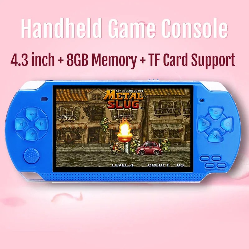 

2019 New Handheld Game Console 4.3 inch In-built 8GB 10000 Retro Games For PSP/MP4 Video/MP5/Camera/E-book Portable Game Console