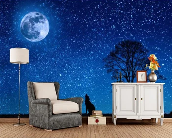 

Papel de parede starry sky night and moon 3d wallpaper,living room sofa TV wall children bedroom wall papers home decor